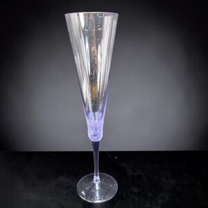 Moser Fluent Pebbles Champagne Flute Aquamarine Crystal Glass 10 inch Tall